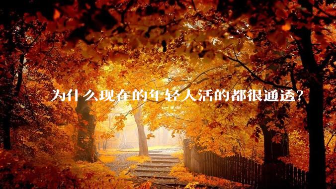 为什么现在的年轻人活的都很通透？