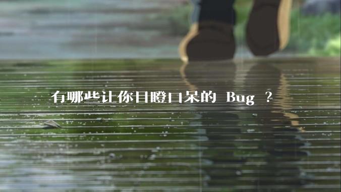 有哪些让你目瞪口呆的 Bug ？